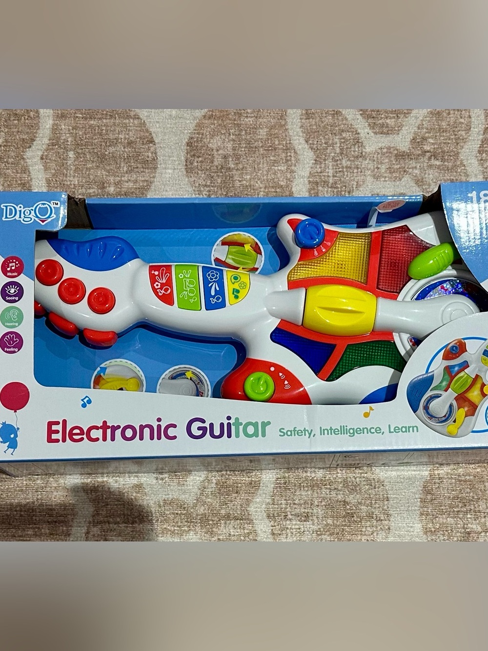 Interactive Kids Learning Guitar Toy - White Multicolor